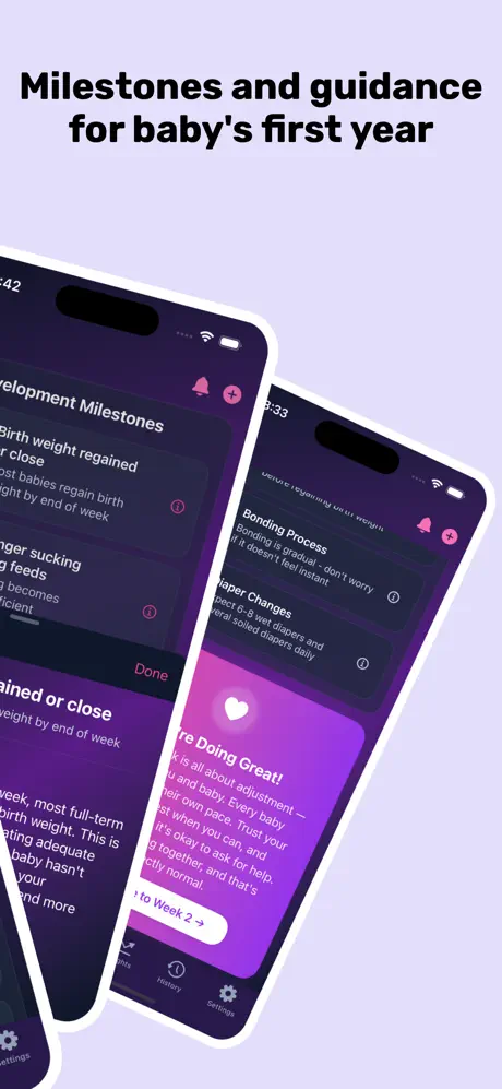 Milestones and guidance